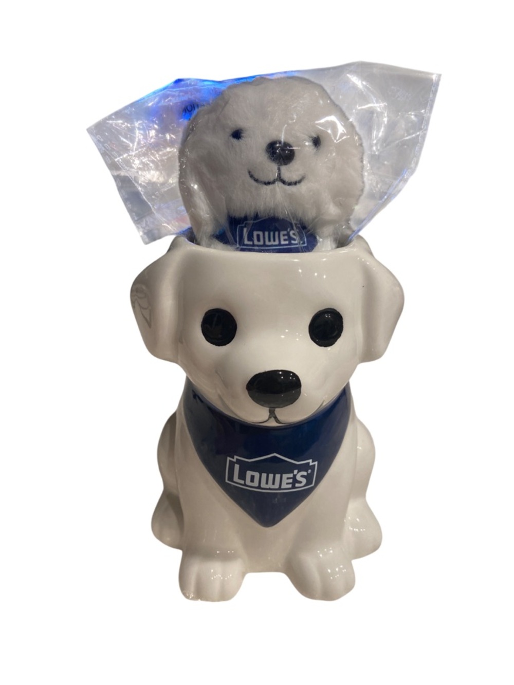 2026 My Lowes Rewards Plush Dog Keychain & Ceramic Planter Puppy Home Decor New